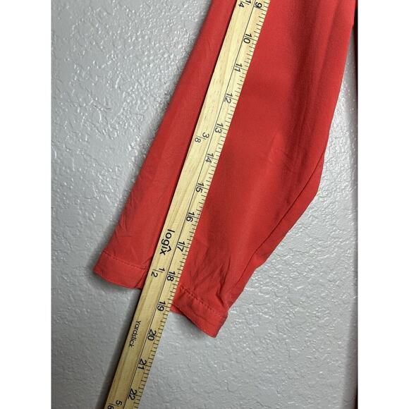 Title Nine Nimblene Shift Coral Orange Quarter Zip Pockets Roll Tab Sleeves Med - Picture 6 of 12